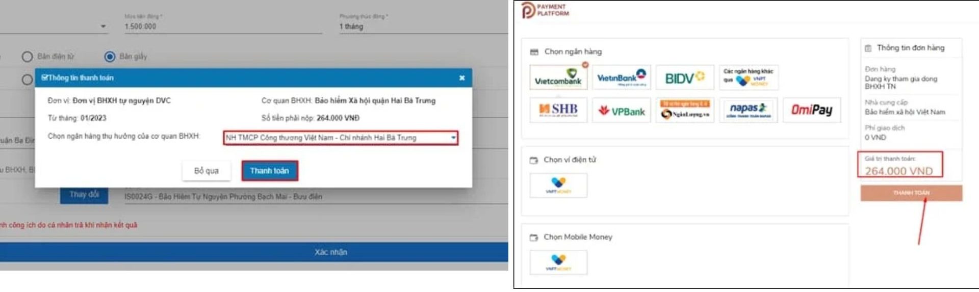 Bước 6: nộp trên dịch vụ công bhxh VN