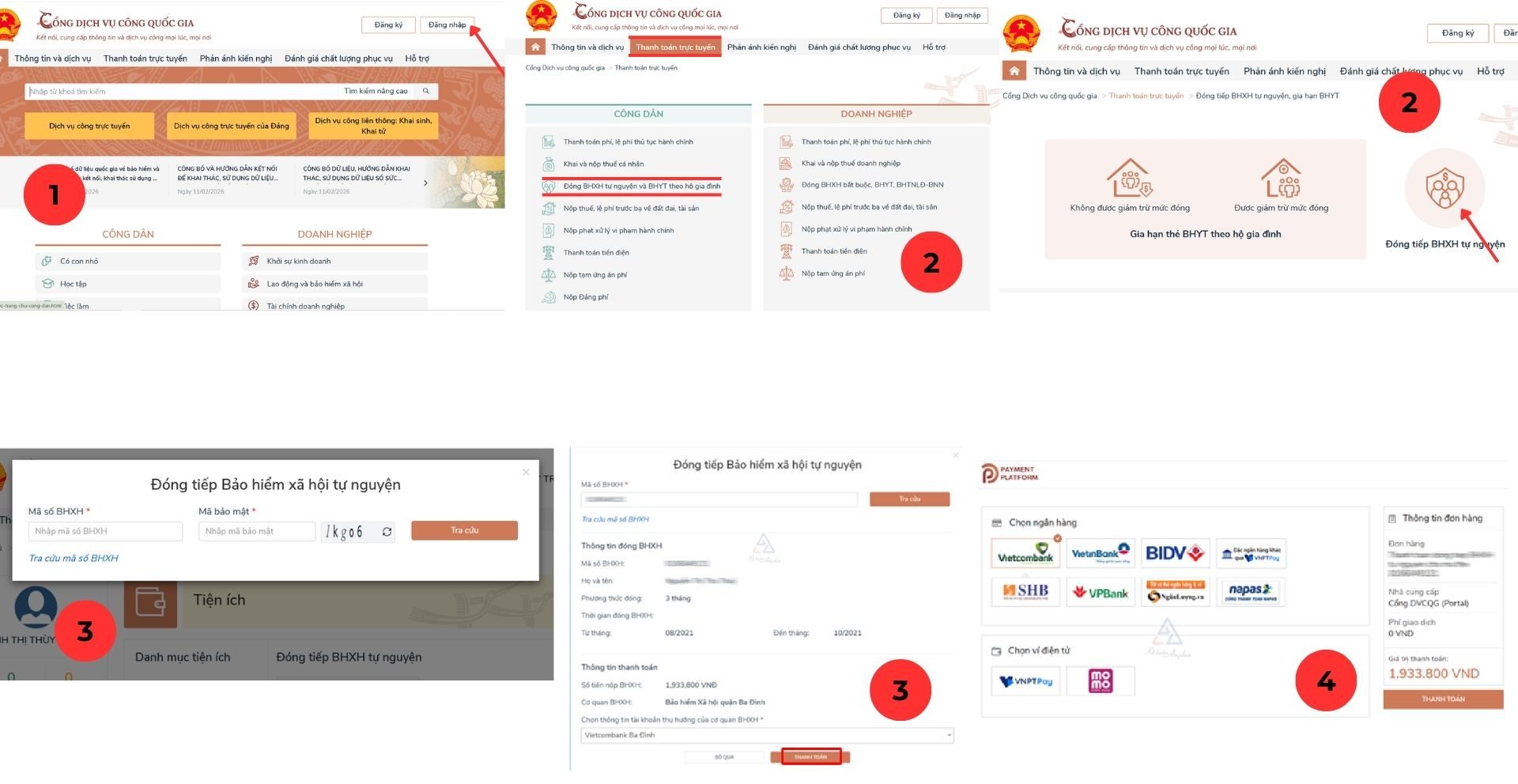 đăng kí trên dịch vụ công