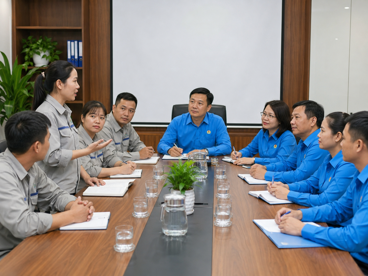 Công đoàn ngành là gì? Chức năng, nhiệm vụ và cơ cấu tổ chức 1 Hội nghị đối thoại với người lao động, hoạt động thể hiện chức năng tập hợp kiến nghị và đại diện của tổ chức công đoàn.