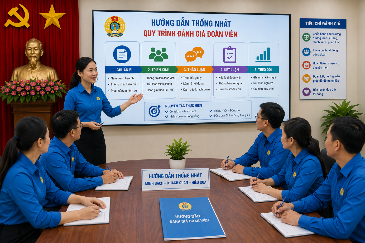 Đánh giá đoàn viên công đoàn: 7 tiêu chí quan trọng, quy trình và mẫu thực hiện 14 huong dan danh gia doan vien