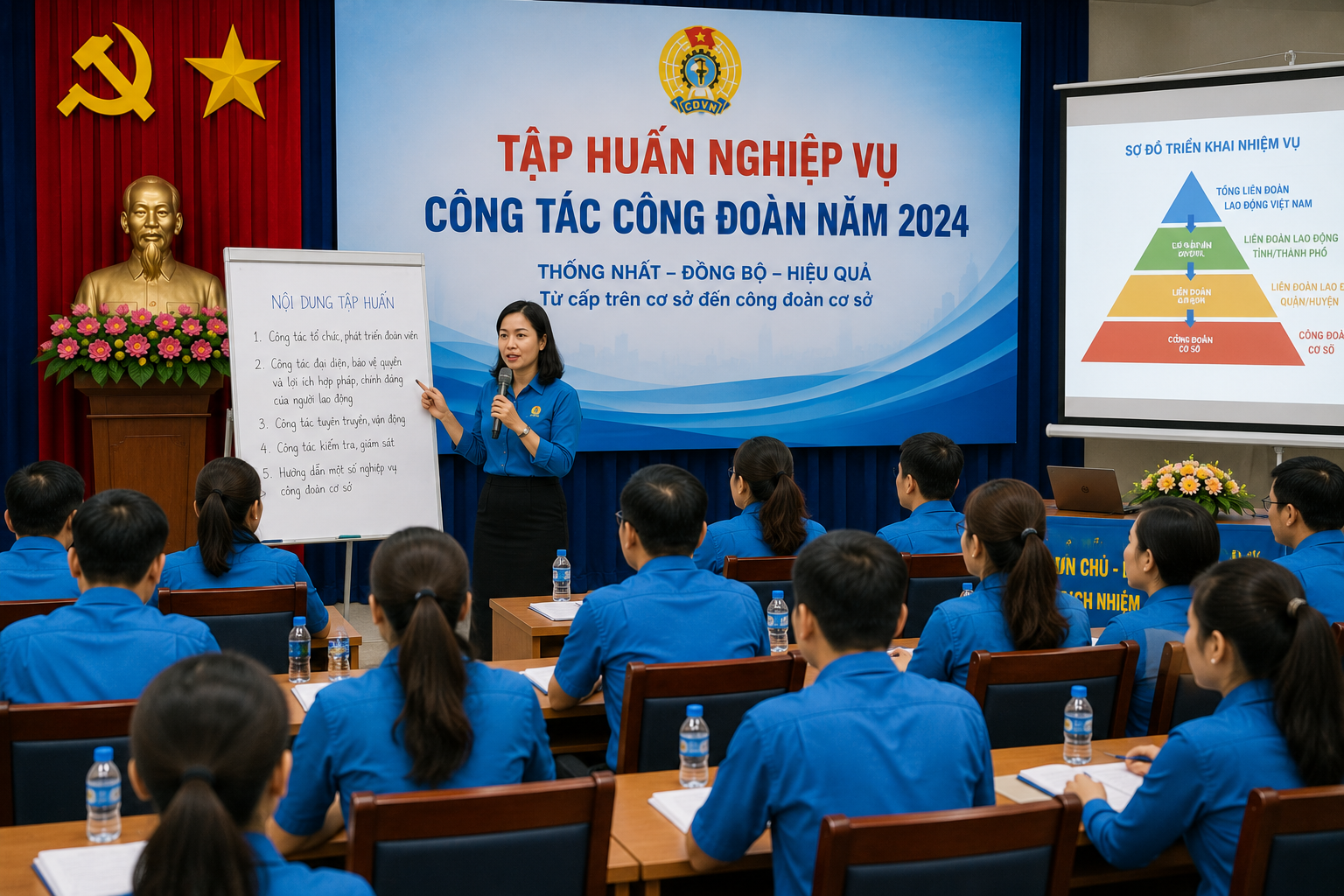 Công đoàn ngành là gì? Chức năng, nhiệm vụ và cơ cấu tổ chức 2 Tập huấn nghiệp vụ giúp cán bộ công đoàn triển khai thống nhất nhiệm vụ từ cấp trên cơ sở đến công đoàn cơ sở.