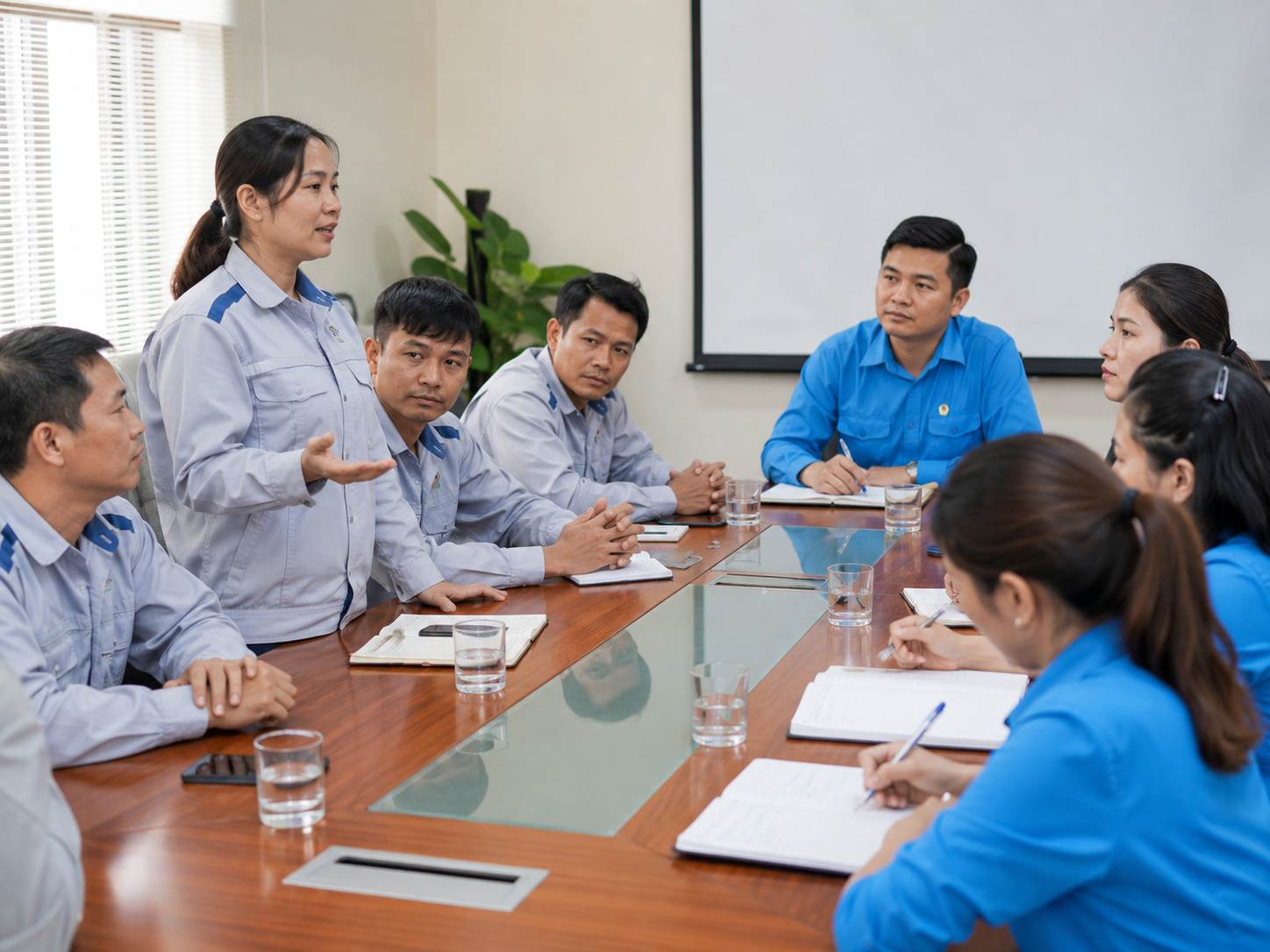 Công đoàn ngành là gì? Chức năng, nhiệm vụ và cơ cấu tổ chức 4 Người lao động tham dự hội nghị đối thoại, một kênh phản ánh vướng mắc và đề nghị tổ chức công đoàn hỗ trợ.