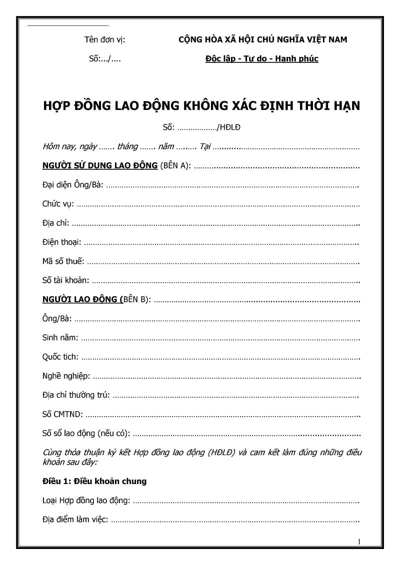 Mau hop dong lao dong khong thoi han
