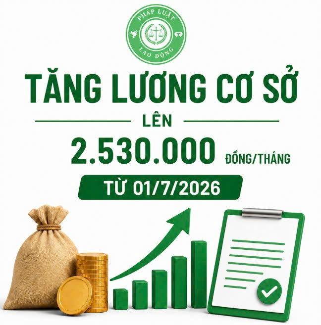 Tăng lương cơ sở lên 2,53 triệu đồng/tháng từ 01/07/2026 1 Tăng lương cơ sở 2,53 triệu đồng/tháng từ tháng 7 năm 2026